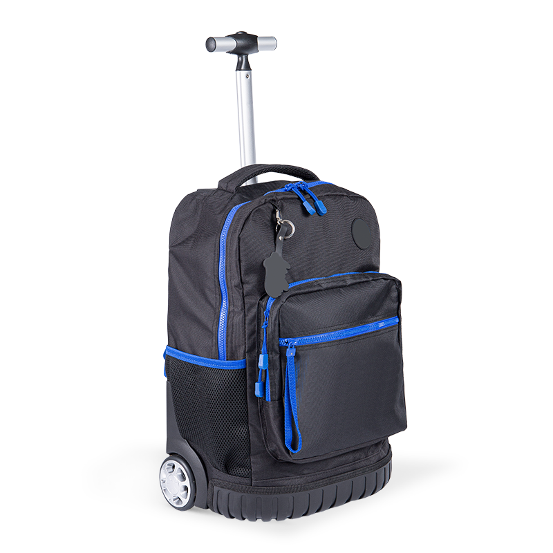 Ransel bagasi uniseks yang mesra dengan perlindungan tulang belakang untuk remaja, ransel rolling ringan dengan kotak makan tengah hari