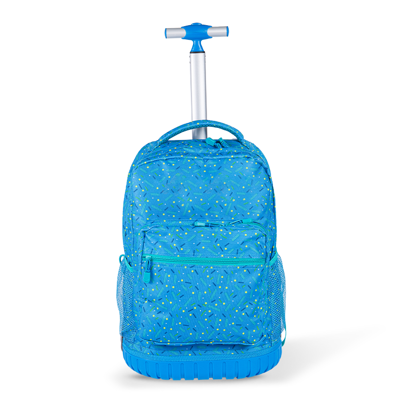 Ransel bagasi uniseks yang mesra dengan perlindungan tulang belakang untuk remaja, ransel rolling ringan dengan kotak makan tengah hari