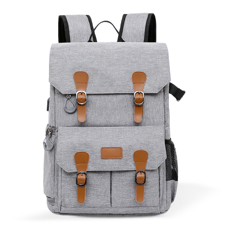 Ransel peralatan kamera kapasiti besar dengan penutup hujan kalis air, sesuai untuk kamera komputer riba dan DSLR 15.6 inci (kelabu gelap)